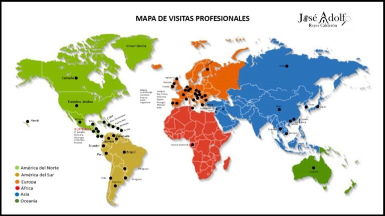 Visitas profesionales realizadas por el Doctor José Adolfo Reyes Calderón